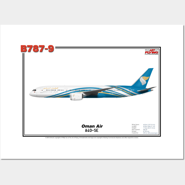 Boeing B787-9 - Oman Air (Art Print) Wall Art by TheArtofFlying